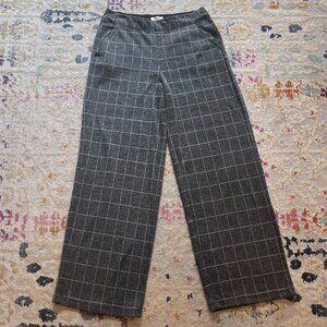 Max Studio plaid pants, wide leg, gray and black, Size LG, large